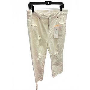 NEW RISEN women's straight leg tummy control straight leg jean - plus in white